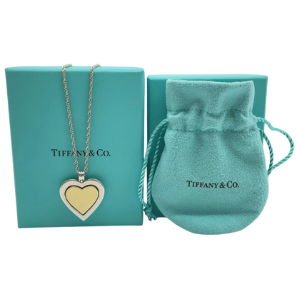 Tiffany & Co. Double Heart Combination Silver 13.48g Necklace