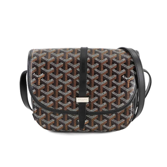 GOYARD Belvedere PM Shoulder Bag PVC Leather Black Purse