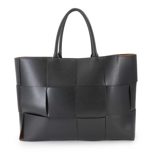 BOTTEGA VENETA Intrecciato Large Arco Tote Bag Leather Black Purse