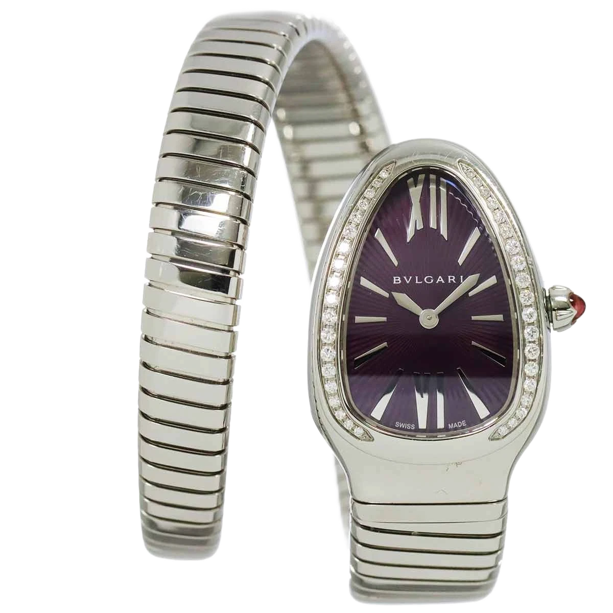 BVLGARI Serpenti SP35S Quartz Purple Dial Ladies Watch