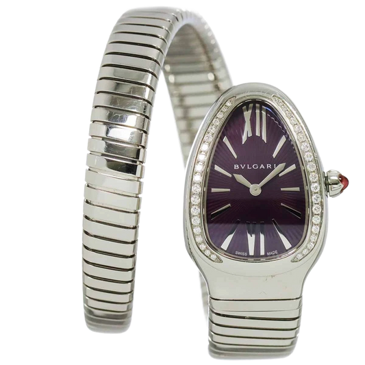 BVLGARI Serpenti SP35S Quartz Purple Dial Ladies Watch