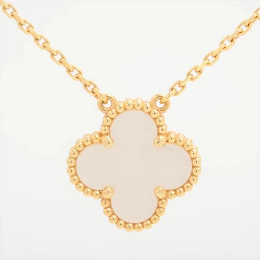 Van Cleef & Arpels Vintage Alhambra Shells Necklace 750(YG) 5.1g