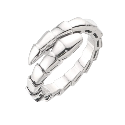 BVLGARI Serpenti Viper Ring 18K White Gold 750 Size M 5.5-5.75(US)