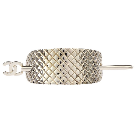 Chanel Hair Clip Hairpin Barrette Silver 98A