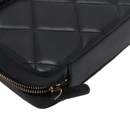 Chanel CHANEL 19 Lambskin Chain Shoulder Bag Black with Gold x Silver Metal Fittings
