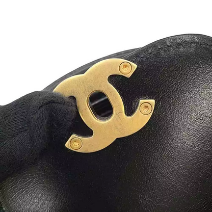 CHANEL Shopping Bag 2-Way Shoulder Bag Size Mini Shiny Calf Leather Black