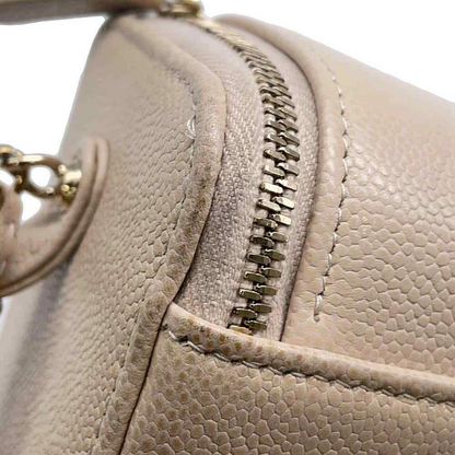 CHANEL Matelasse 2WAY Chain Vanity Bag Calfskin Beige