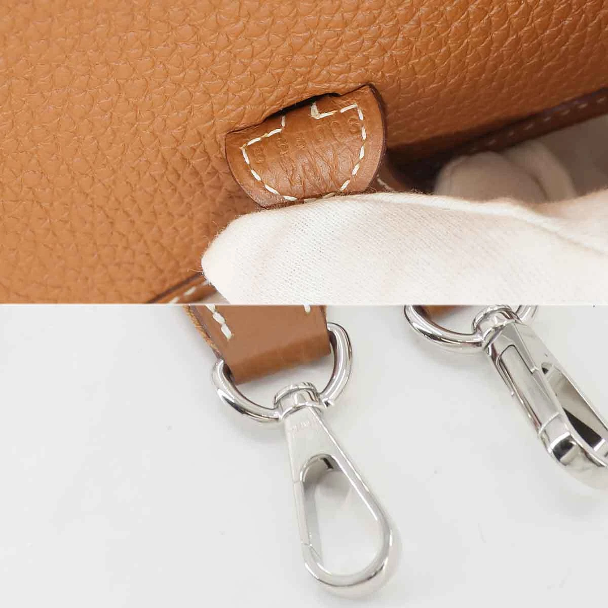HERMES Everlyne Amazone TPM Shoulder Bag Taurillon Clemence Gold