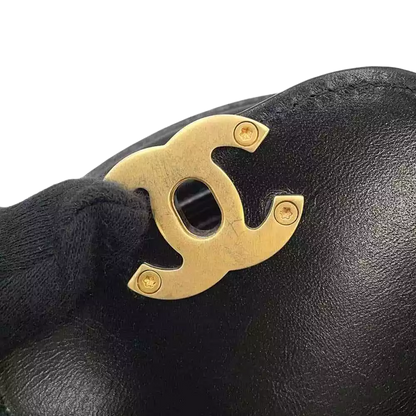 CHANEL Shopping Bag 2-Way Shoulder Bag Size Mini Shiny Calf Leather Black