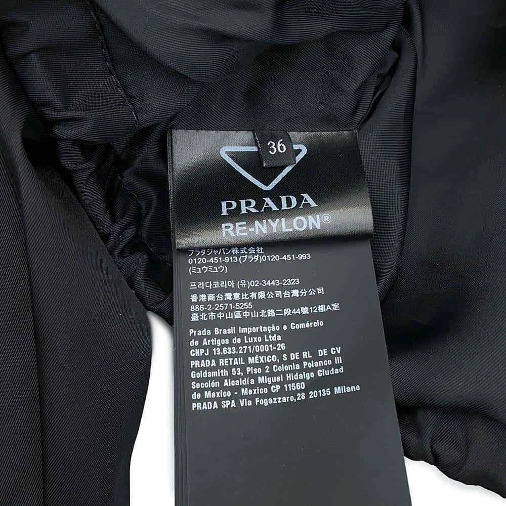 PRADA Re-Nylon Cropped Blouson Jacket Size 36 Nylon 100% Black