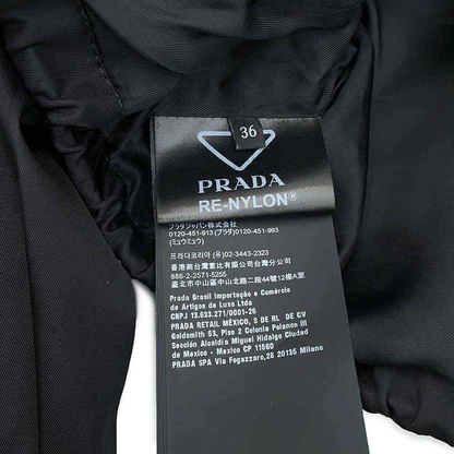 PRADA Re-Nylon Cropped Blouson Jacket Size 36 Nylon 100% Black