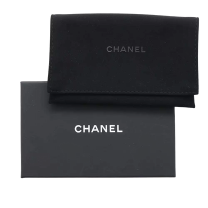 CHANEL L-shaped Zip Coin Purse Calfskin White