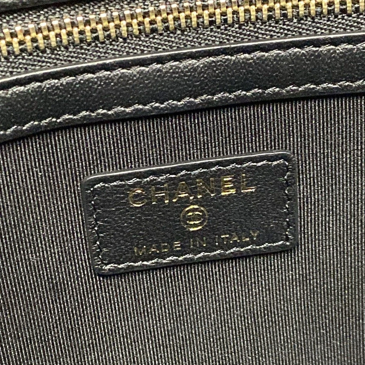 CHANEL Matelasse Black Lambskin Clutch Bag with Gold Hardware