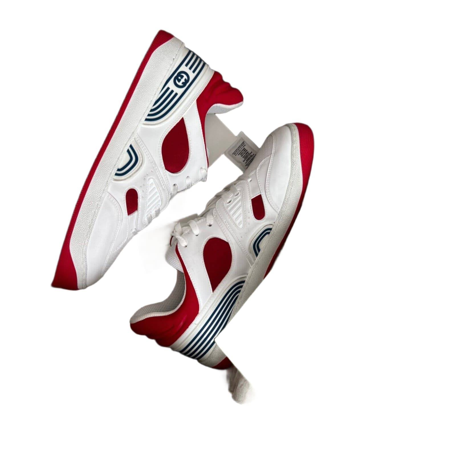 Gucci Men's Basket Sneakers Low Top Lace Up Red White Blue