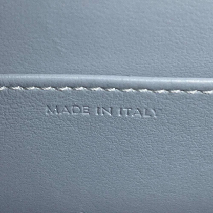 CELINE Triomphe Claude Shoulder Bag Size Mini Shiny Calf Leather Blue Gray