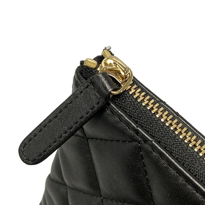 CHANEL Matelasse Black Lambskin Clutch Bag Gold Hardware
