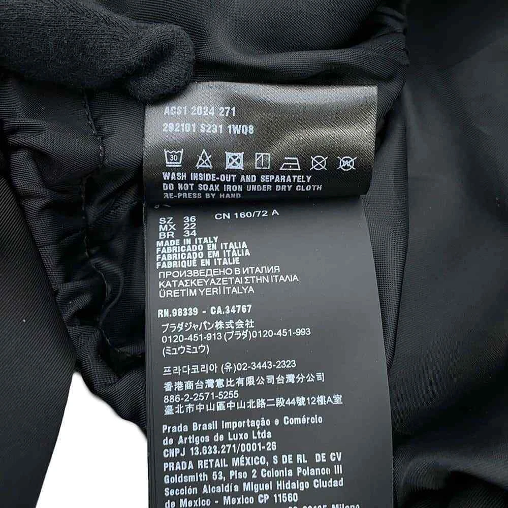 PRADA Re-Nylon Cropped Blouson Jacket Size 36 Nylon 100% Black