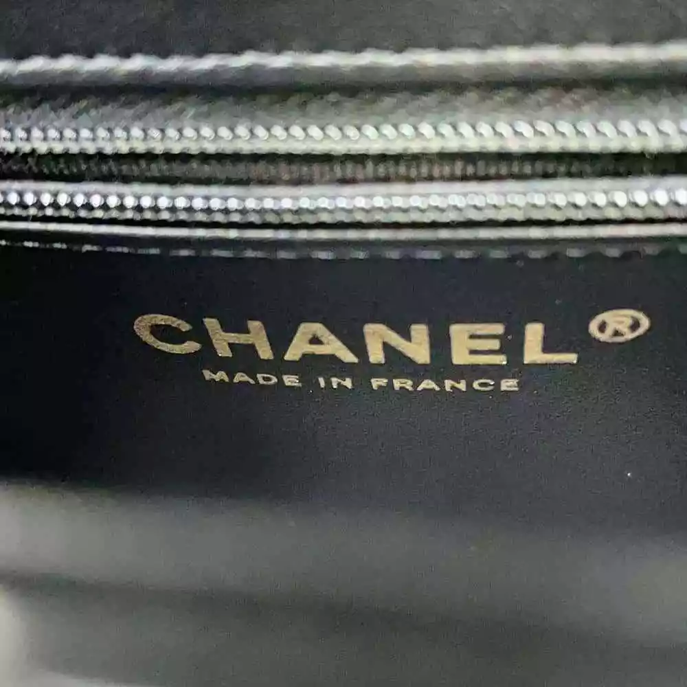 CHANEL Shopping Bag 2-Way Shoulder Bag Size Mini Shiny Calf Leather Black