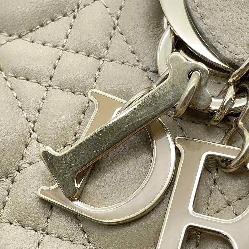 Dior Lady Dior MY ABC DIOR 2-Way Handbag Size Small Lambskin Beige