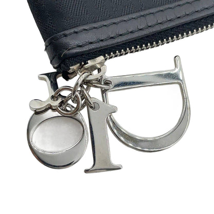 Christian Dior Trotter Nylon Black Logo Charm Coin Case