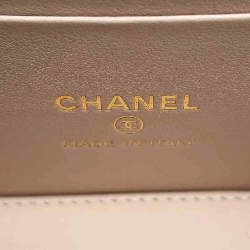 CHANEL Matelasse 2WAY Chain Vanity Bag Calfskin Beige