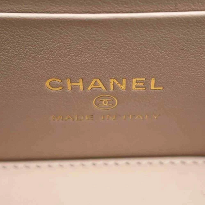 CHANEL Matelasse 2WAY Chain Vanity Bag Calfskin Beige