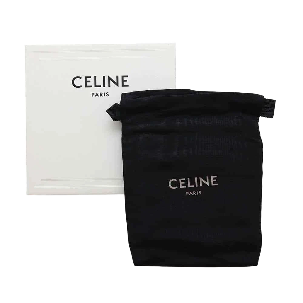 CELINE Triomphe Coin & Card Pouch PVC Coated Canvas Black