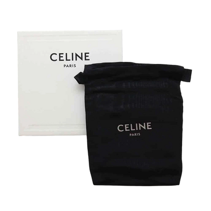 CELINE Triomphe Coin & Card Pouch PVC Coated Canvas Black
