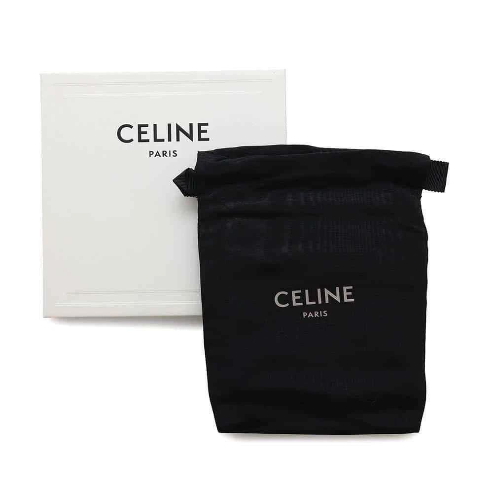 CELINE Triomphe Coin & Card Pouch PVC Coated Canvas Black