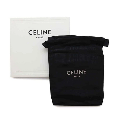 CELINE Triomphe Coin & Card Pouch PVC Coated Canvas Black