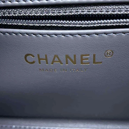 CHANEL Mini Shopping Bag Size Mini Calf Leather Gray