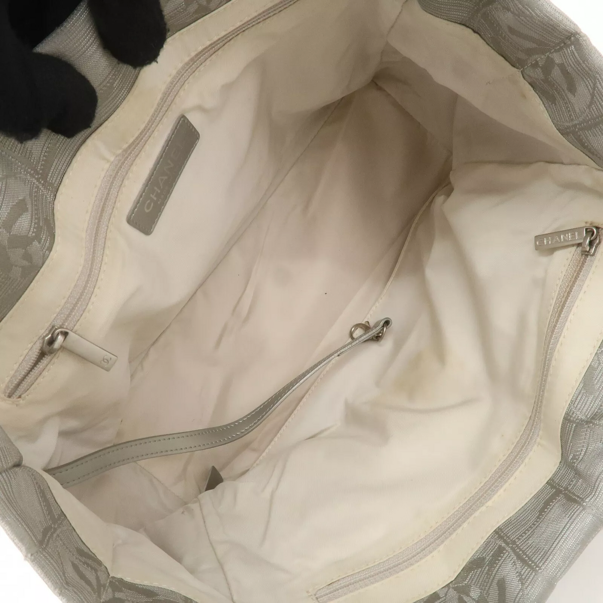 CHANEL New Travel Line Tote PM Tote Bag Jacquard Leather