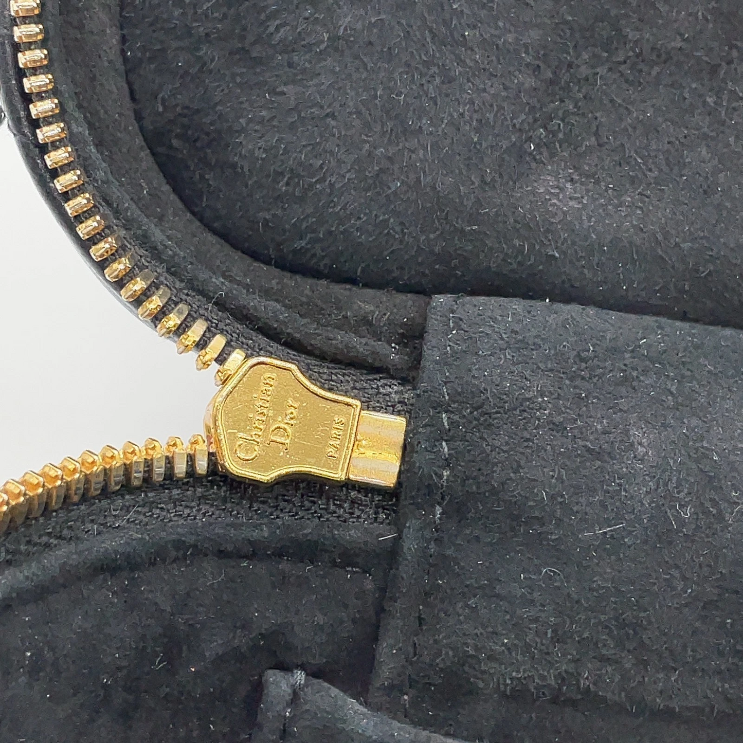 Christian Dior Small Cannage Leather 2-Way Vanity Bag in Black