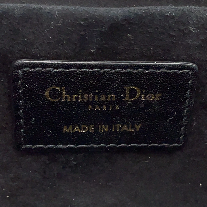 Christian Dior Small Cannage Leather 2-Way Vanity Bag in Black