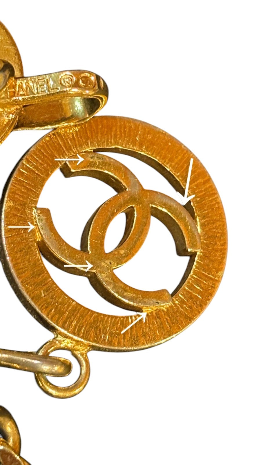 Chanel CC Logo Chain Belt in Gold with Navy Leather