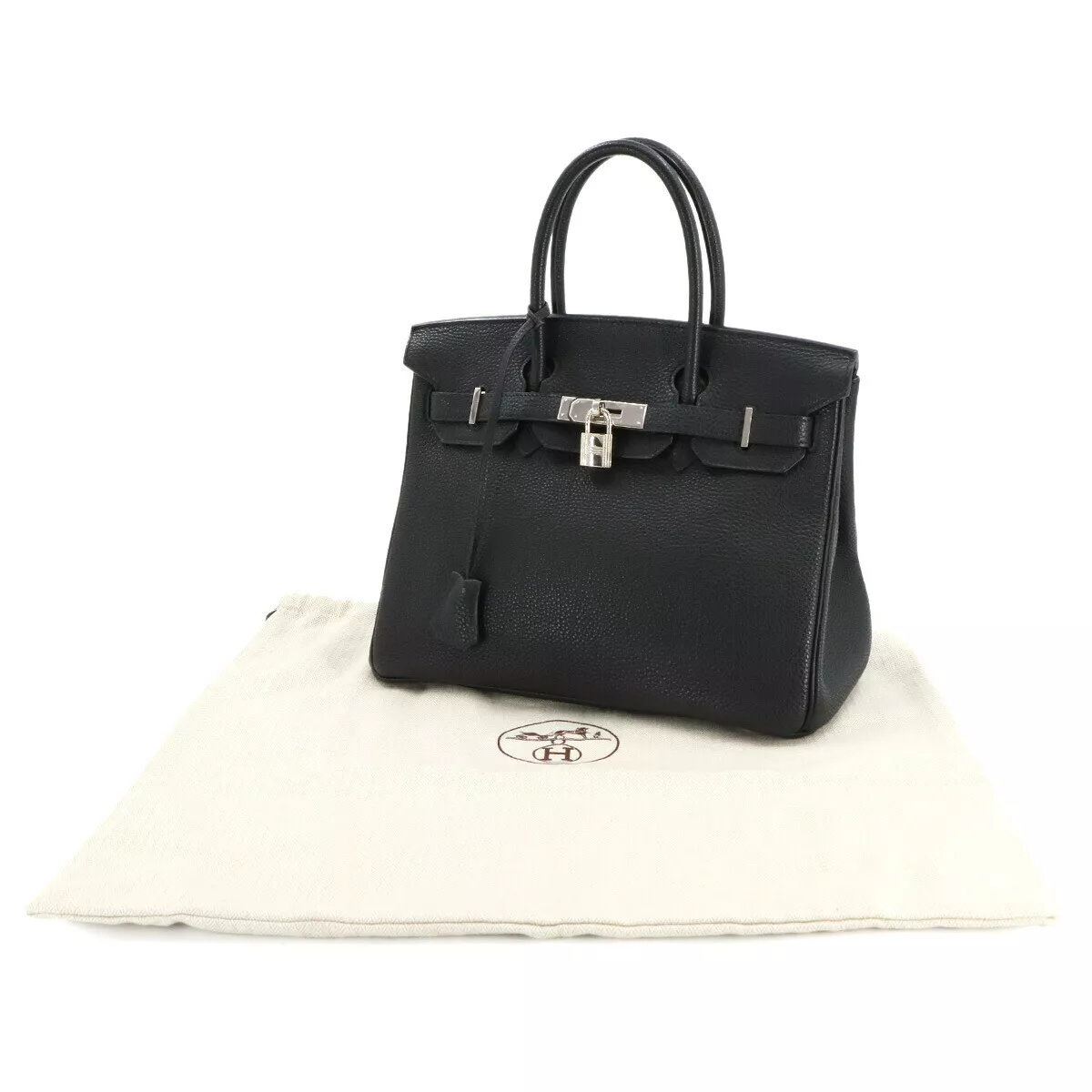 HERMES Birkin 30 Hand Bag Togo Leather Black Purse