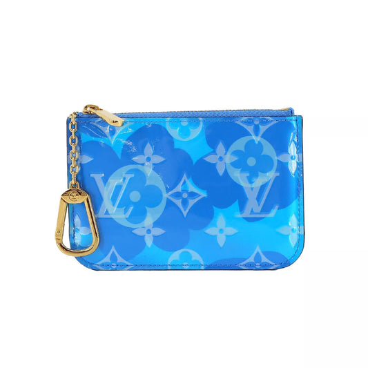 LOUIS VUITTON Vernis Pochette Cles Coin Case Purse Blue