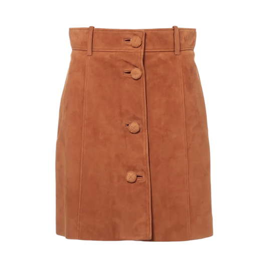 Miu Miu 16 Years Lambskin Skirt 38 Ladies' Brown