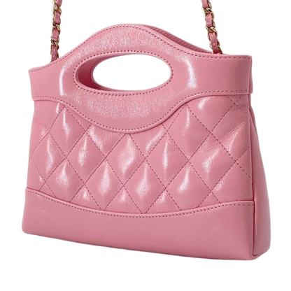 CHANEL CHANEL31 Chain Shoulder Bag Size Mini Shiny Calf Leather Pink
