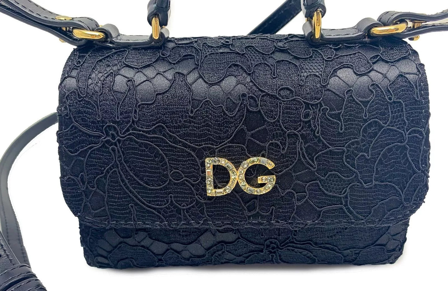 Dolce & Gabbana Lace Logo Mini Shoulder Bag