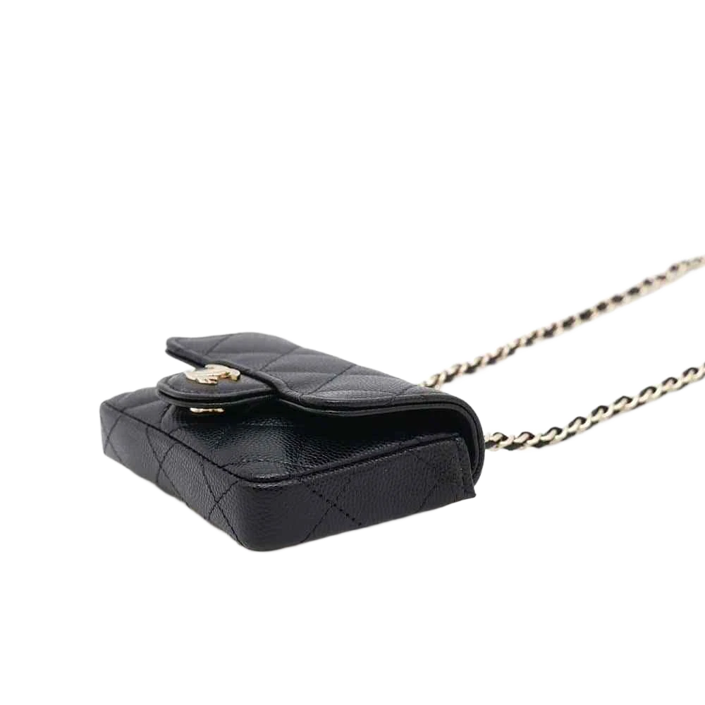 CHANEL Matelasse Belt Bag Calfskin Black