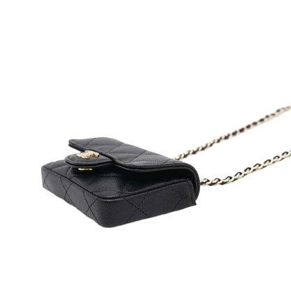 CHANEL Matelasse Belt Bag Calfskin Black