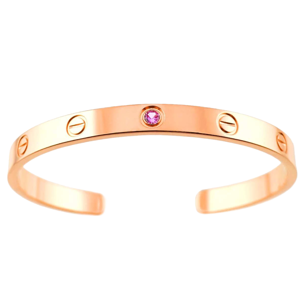 Cartier Love Bracelet Open Sapphire 18K Pink Gold 750 Size 18