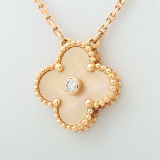 Van Cleef & Arpels Vintage Alhambra Golden Shell Diamond Necklace