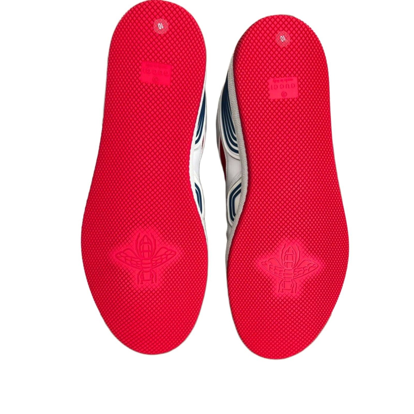 Gucci Men's Basket Sneakers Low Top Lace Up Red White Blue