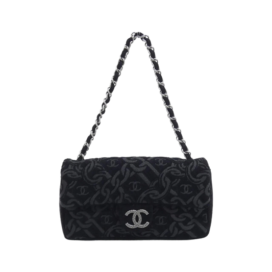 CHANEL CC Patterned Jacquard Flap Handbag