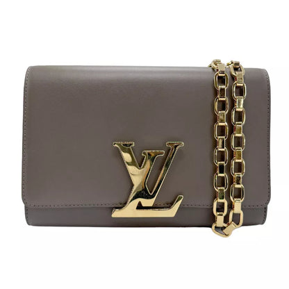 Auth LOUIS VUITTON Pochette Louise GM Chain Shoulder Bag Khaki/Gold