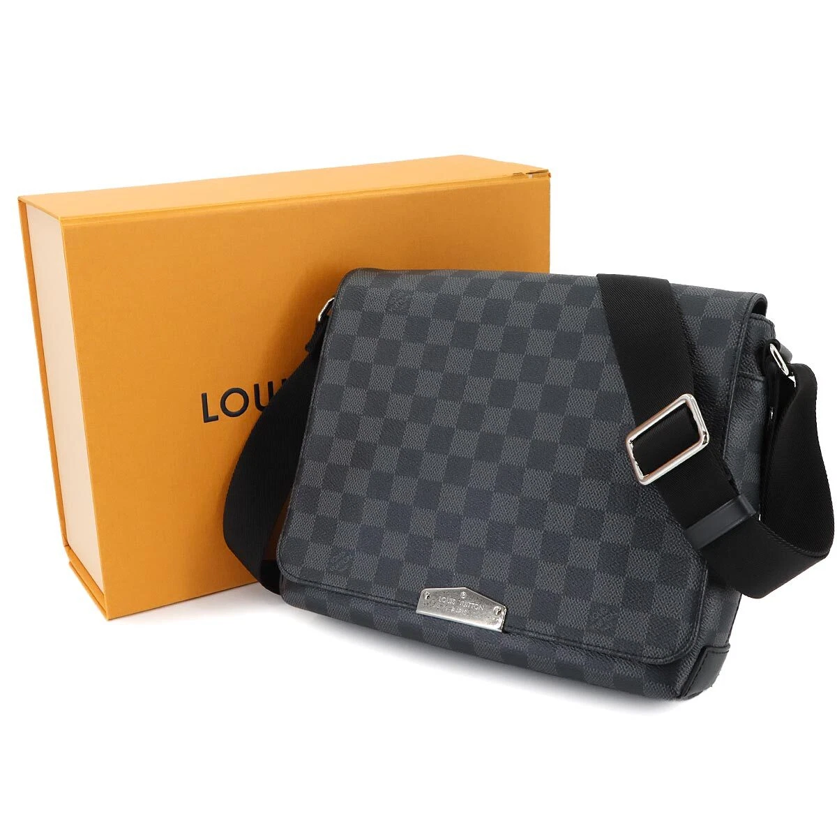 LOUIS VUITTON Damier Graphite District PM NV2 Shoulder Bag Black N40349