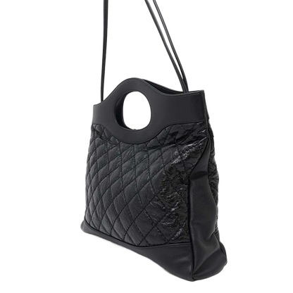 CHANEL CHANEL31 2-WAY Handbag Size Large Crumple Calf Leather Black