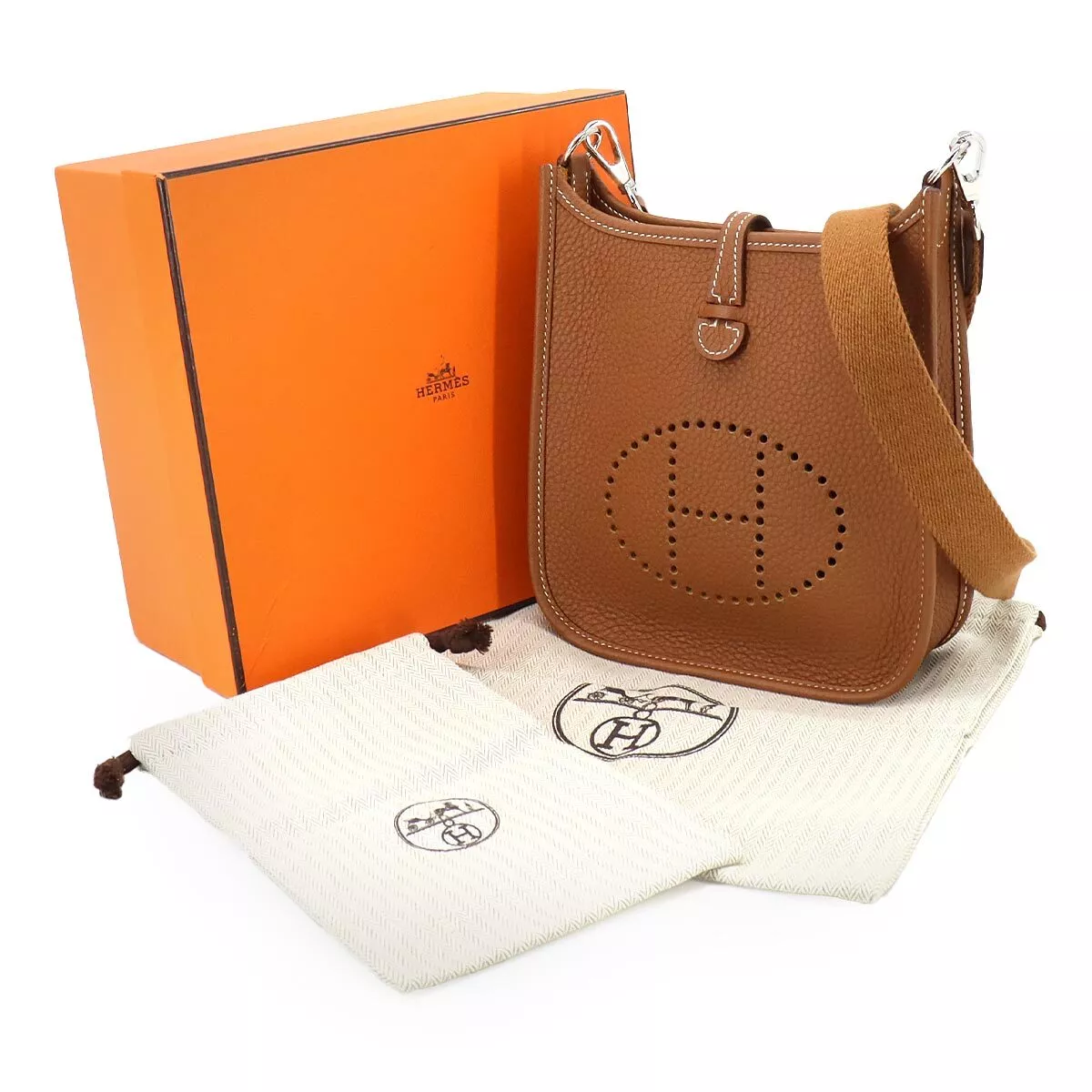 HERMES Everlyne Amazone TPM Shoulder Bag Taurillon Clemence Gold